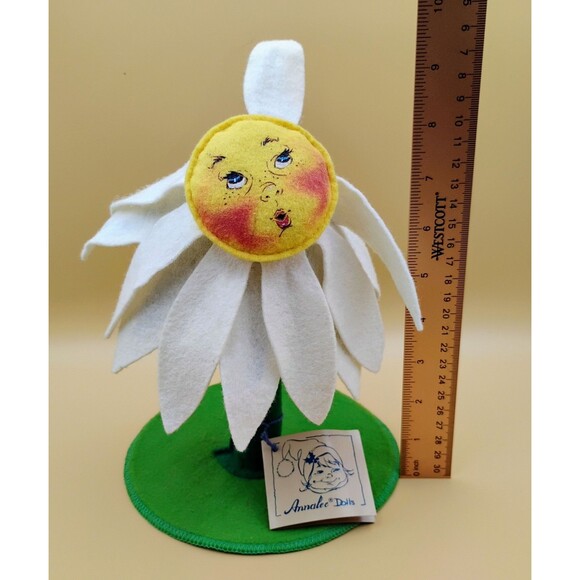 Annalee Mobilitee Vintage 1993 Standing Daisy 9"x6" with Face “Oooh Mouth” Tag - Picture 11 of 13